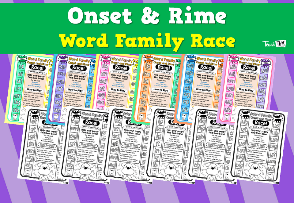 Onset & Rime Word Family Race