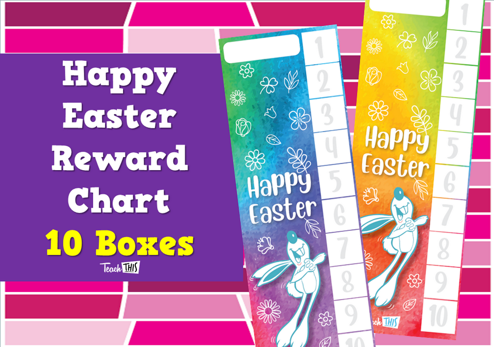 Happy Easter Reward Chart - 10 Boxes