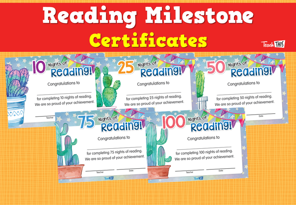 Reading Milestone Certificates