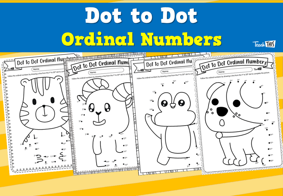 Dot to Dot Ordinal Numbers