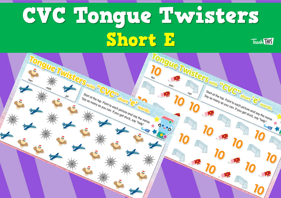 CVC Tongue Twisters - Short E