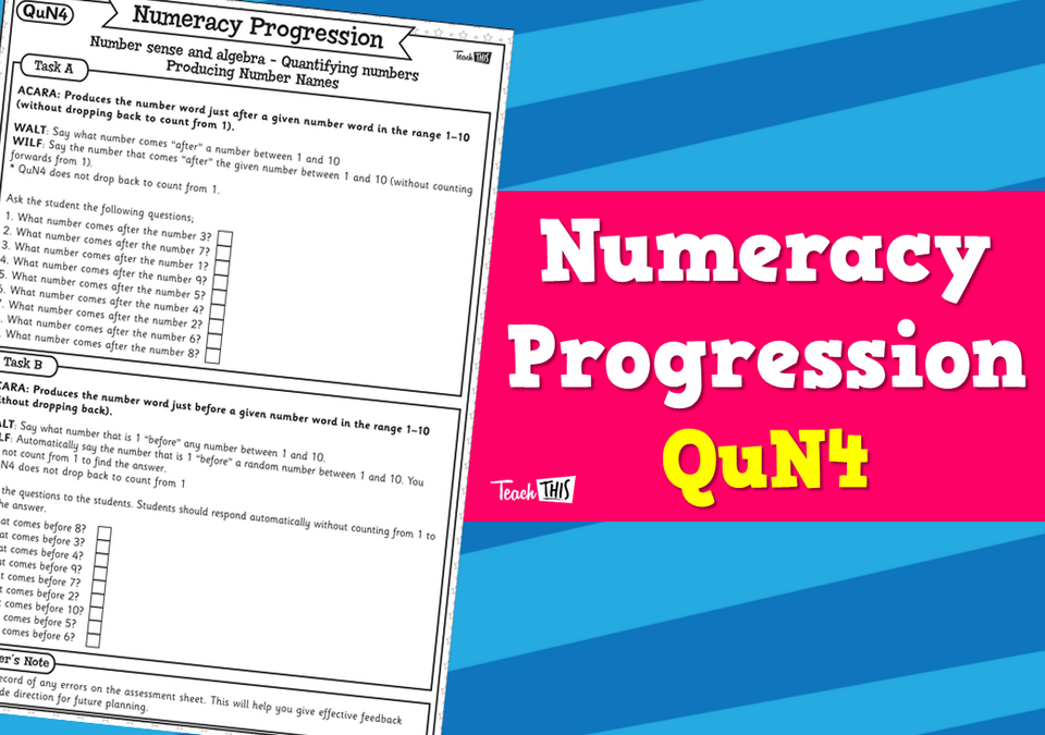 Numeracy Progression - QuN4