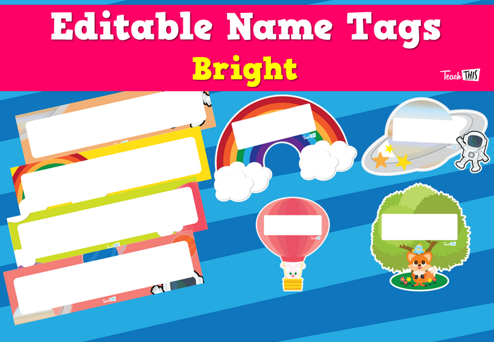 Editable Name Tags - Bright