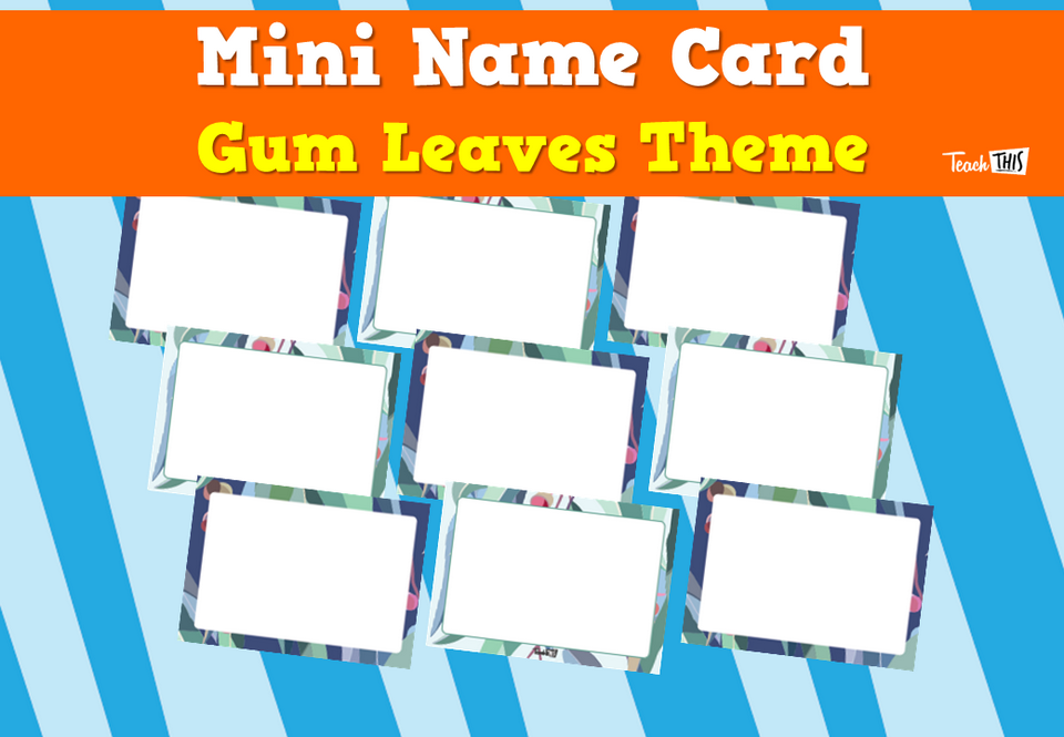 Mini Name Card - Gum Leaves Theme