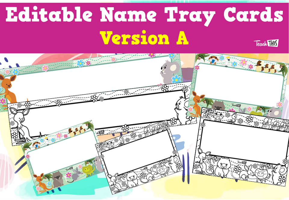 Editable Name Tray Cards - Version A