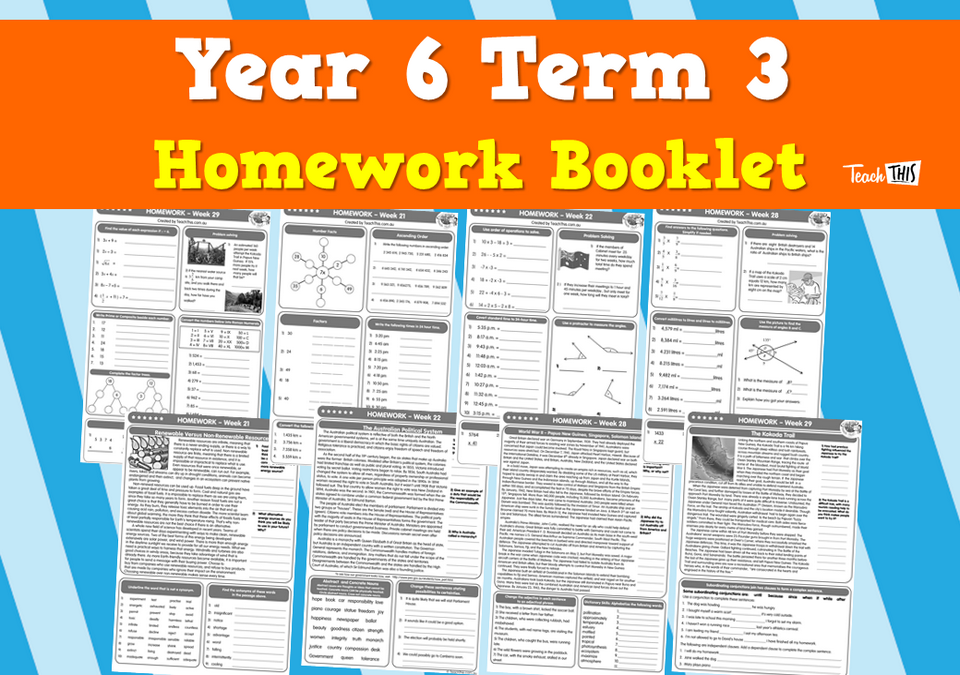 Year 6 Term 3 Homework Booklet