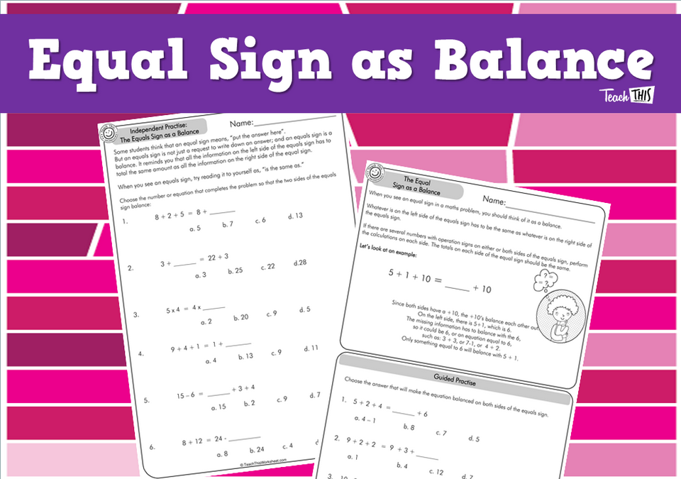 Equal Sign as Balance