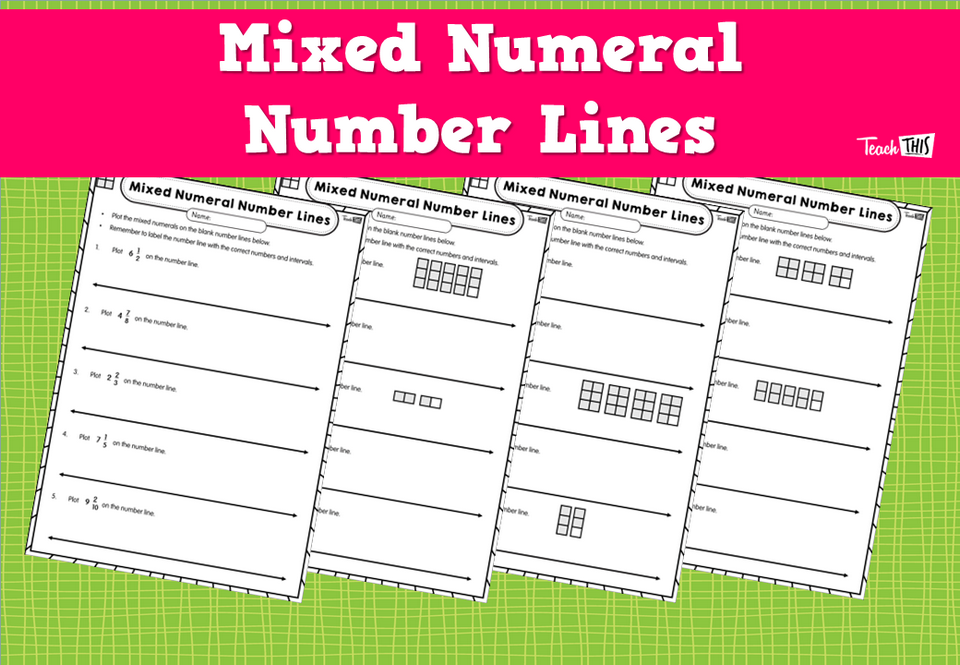 Mixed Numeral Number Lines