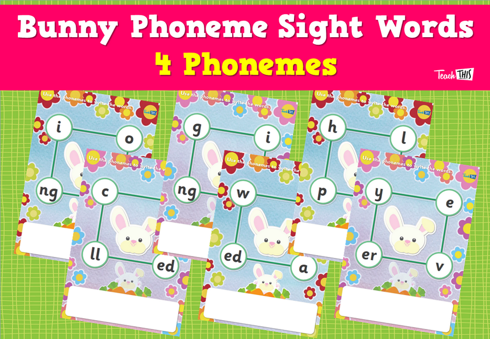 Bunny Phoneme Sight Words - 4 Phonemes