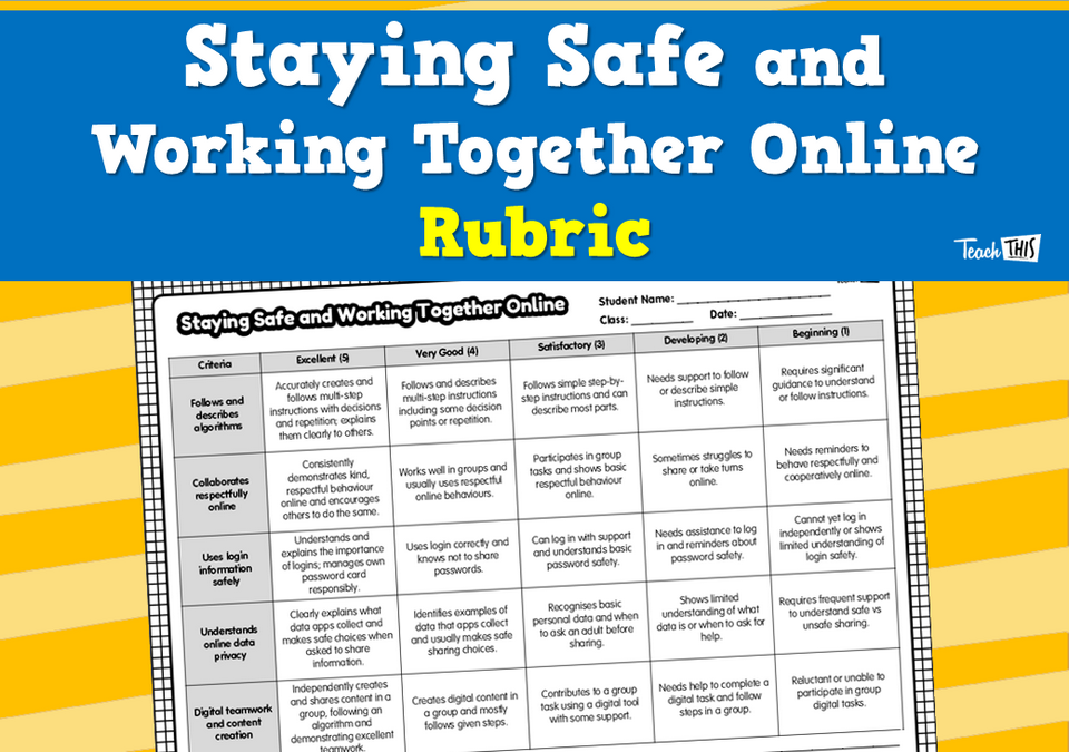 Staying Safe and Working Together Online Rubric