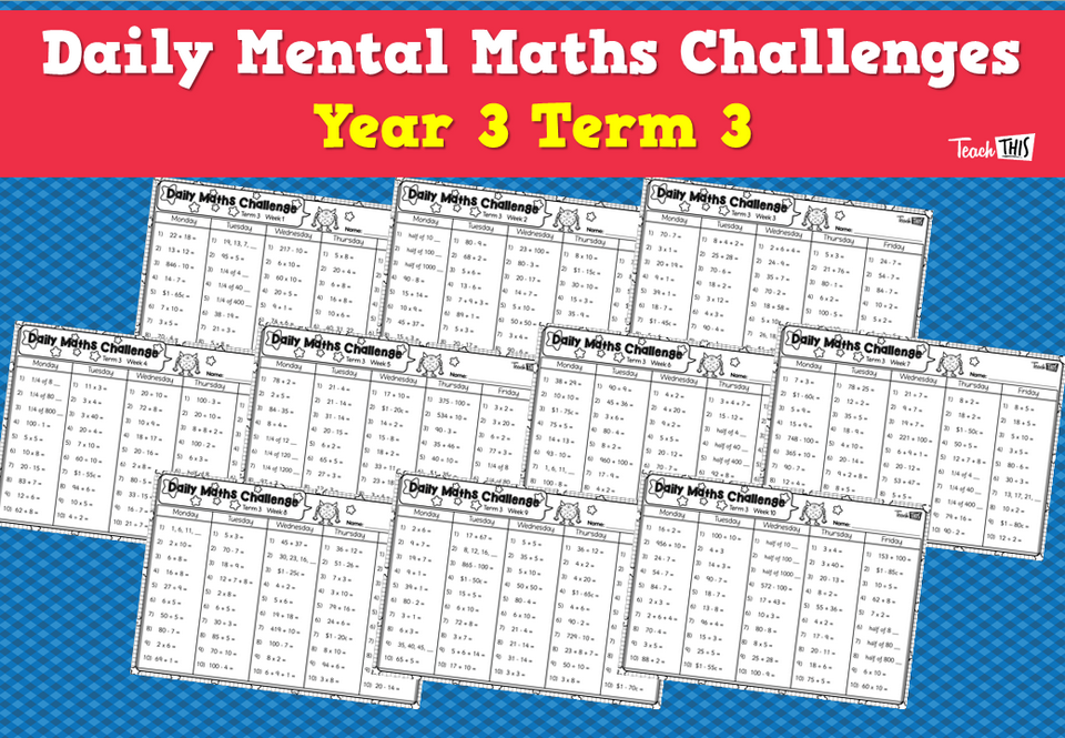 Daily Mental Maths Challenges - Year 3 Term 3