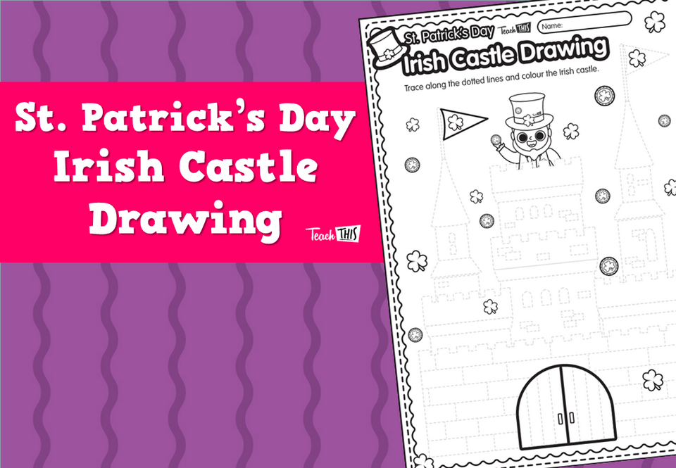St. Patrick's Day - Irish Castle Drawing