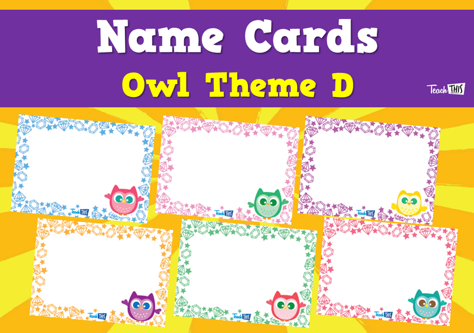 Name Cards - Owl Theme D