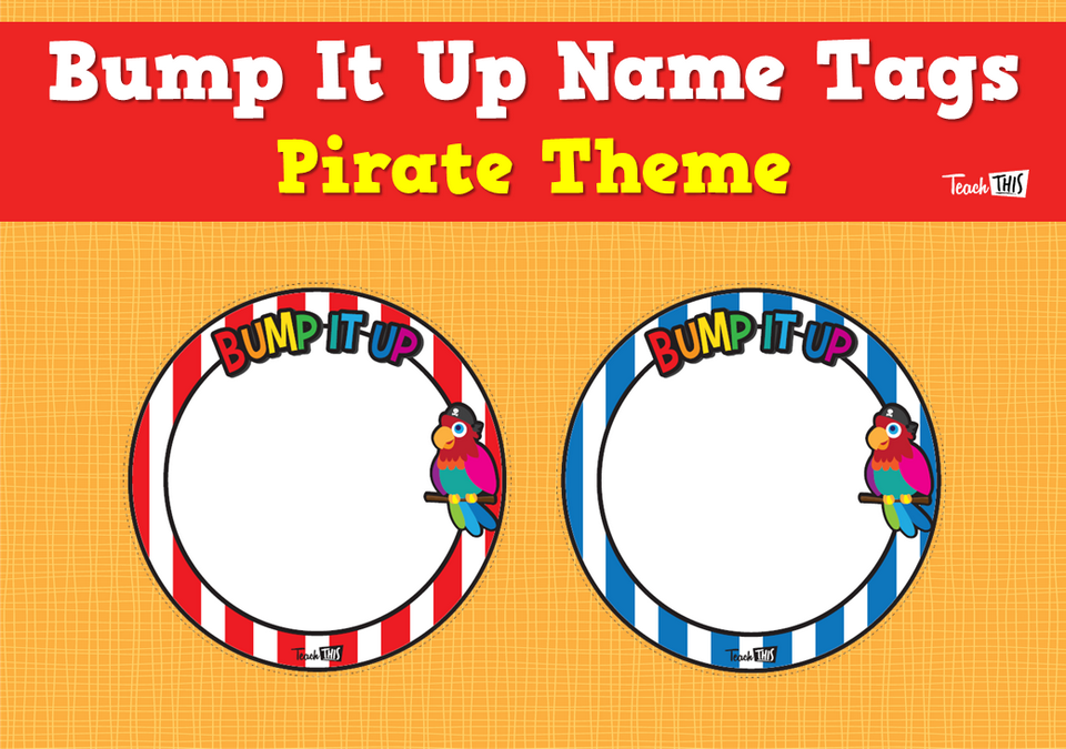 Bump It Up Name Tags - Pirate Theme