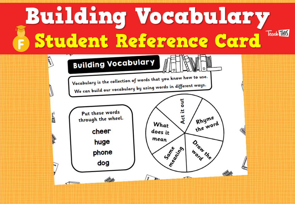 Building Vocabulary - Student Reference Card