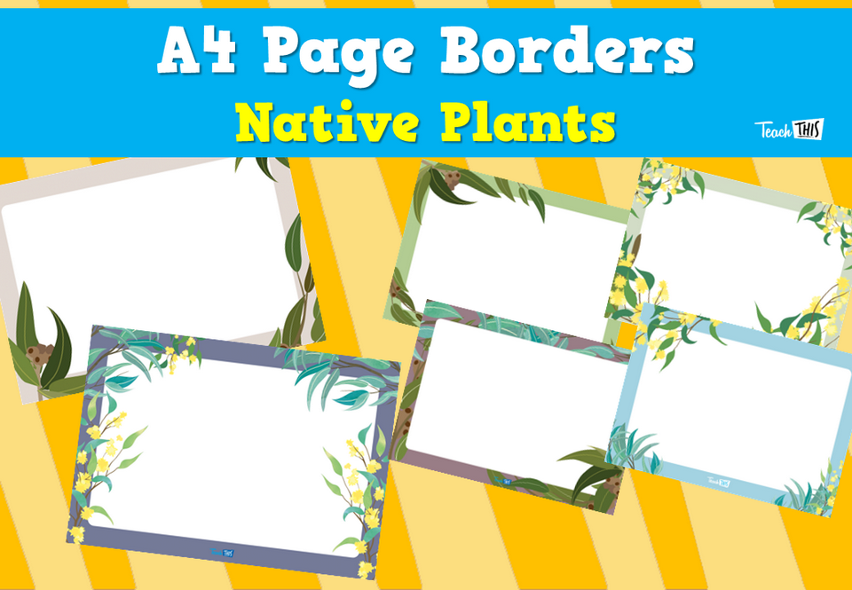A4 Page Borders - Native Plants