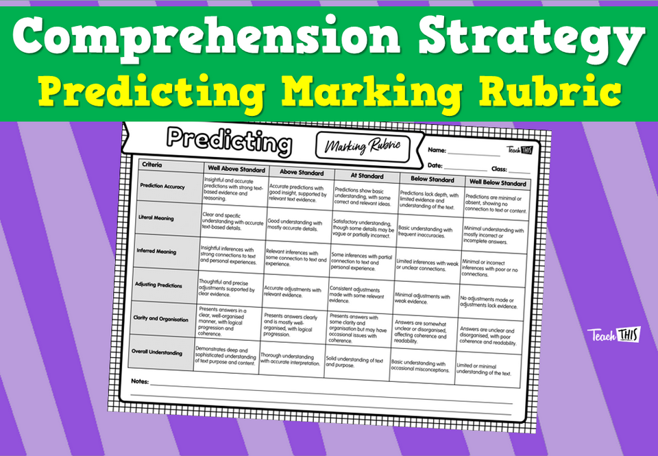 Comprehension Strategy - Predicting - Marking Rubric