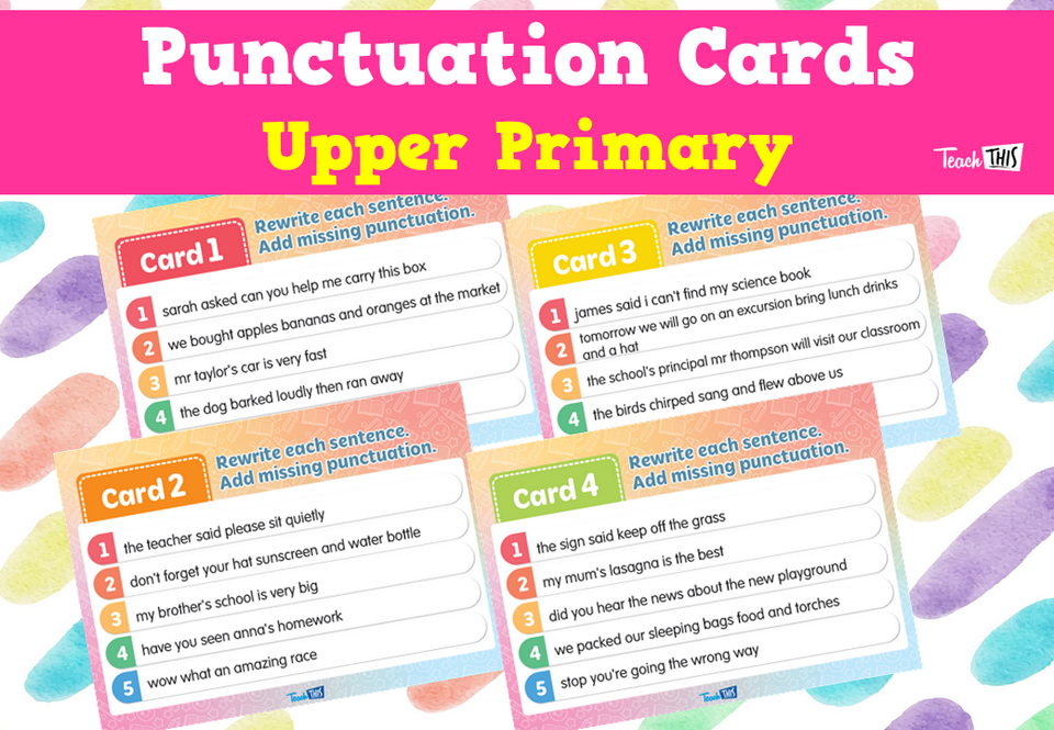 Punctuation Cards - Upper Primary