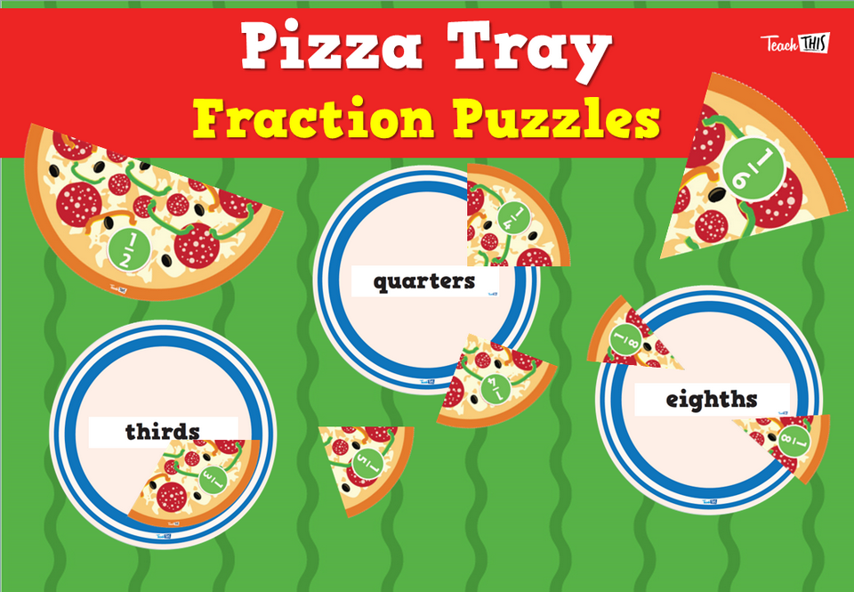Pizza Tray Fraction Puzzles