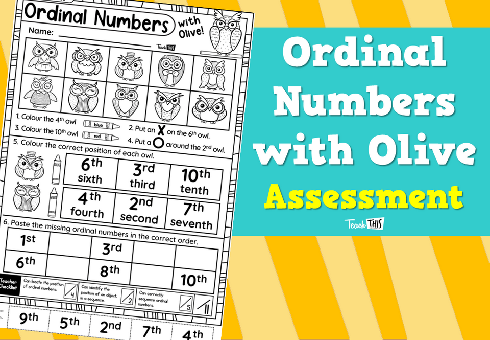Ordinal Numbers with Olive Assessment