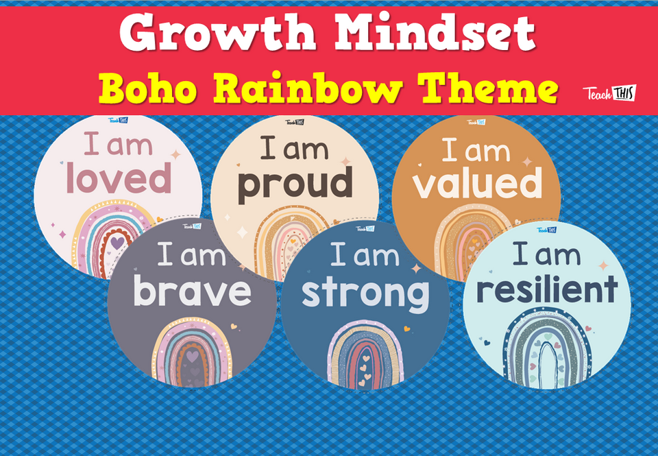Growth Mindset - Boho Rainbow Theme
