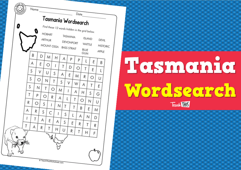 Tasmania Wordsearch