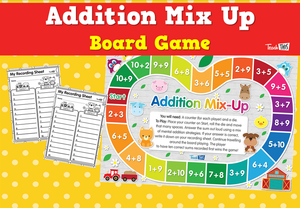 Addition Mix Up - Board Game