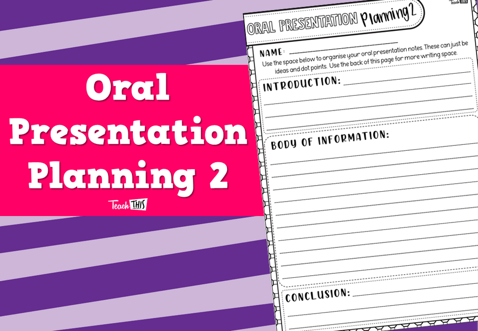 Oral Presentation Planning 2