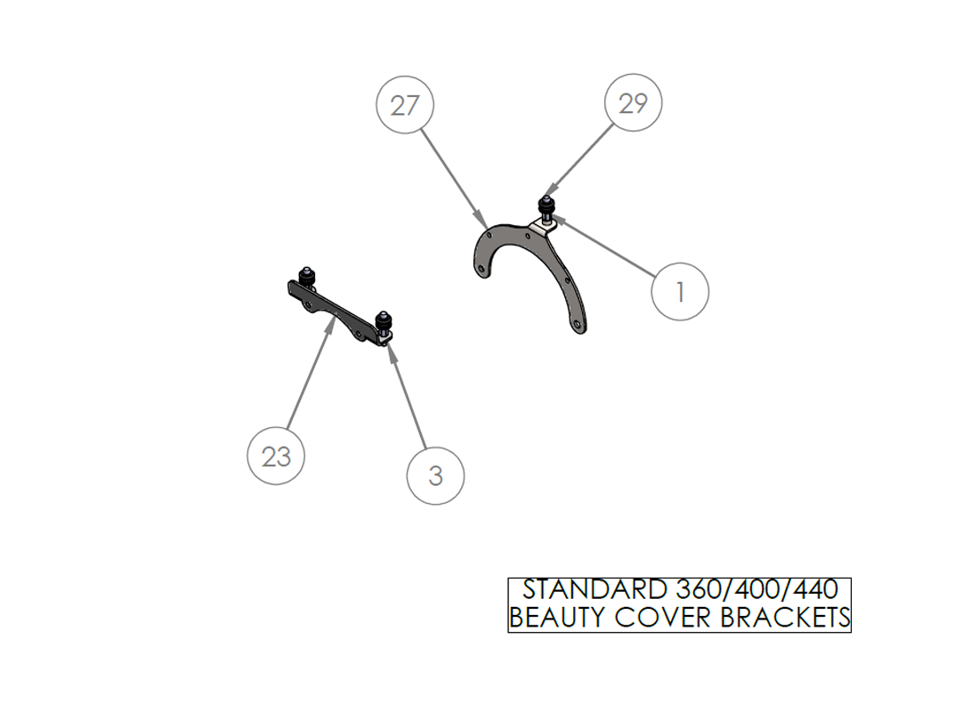 STANDARD 360/400/440 BEAUTY COVER BRACKETS