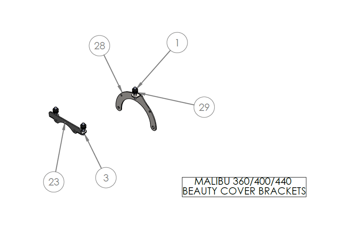 MALIBU 360/400/440 BEAUTY COVER BRACKETS