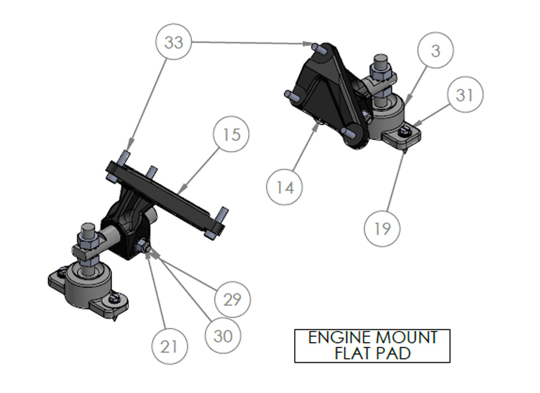 ENGINE MOUNT FLAT PAD