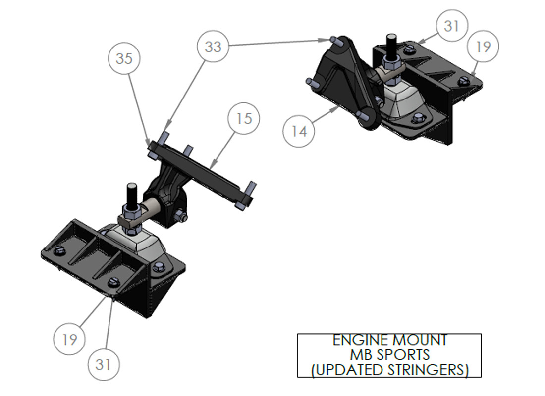 ENGINE MOUNT MB SPORTS (UPDATED STRINGERS)