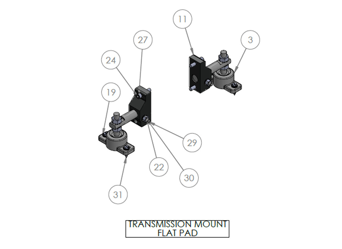 TRANSMISSION MOUNT FLAT PAD