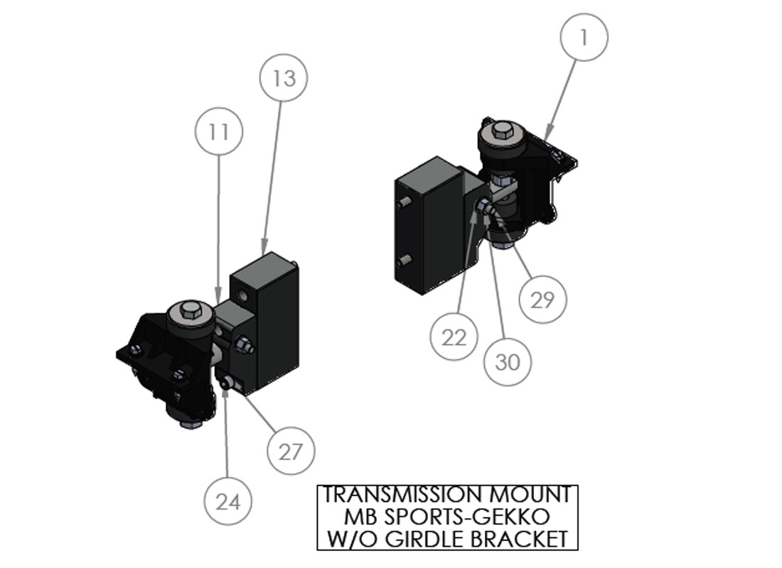TRANSMISSION MOUNT MB SPORTS-GEKKO W/O GIRDLE BRACKET