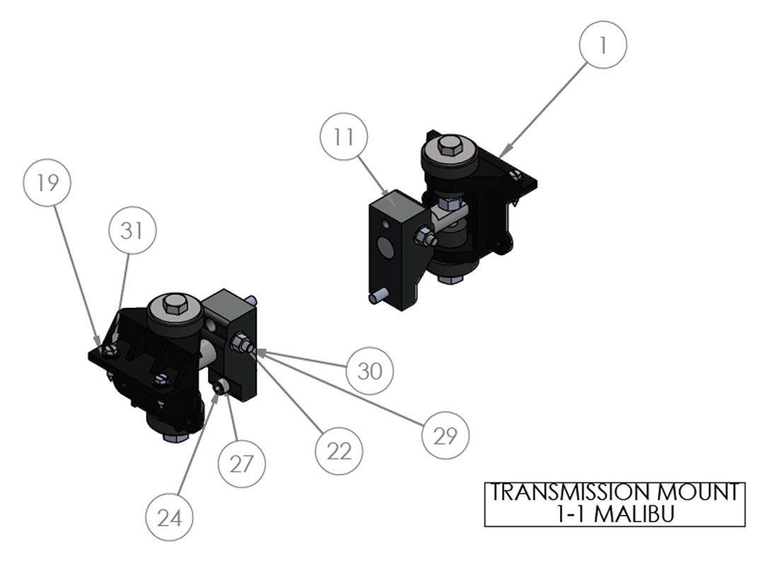 TRANSMISSION MOUNT 1-1 MALIBU