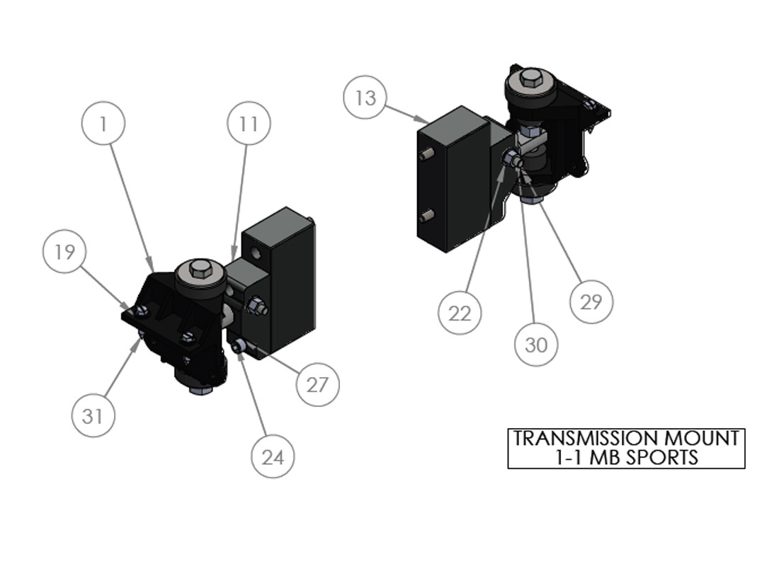 TRANSMISSION MOUNT 1-1 MB SPORTS