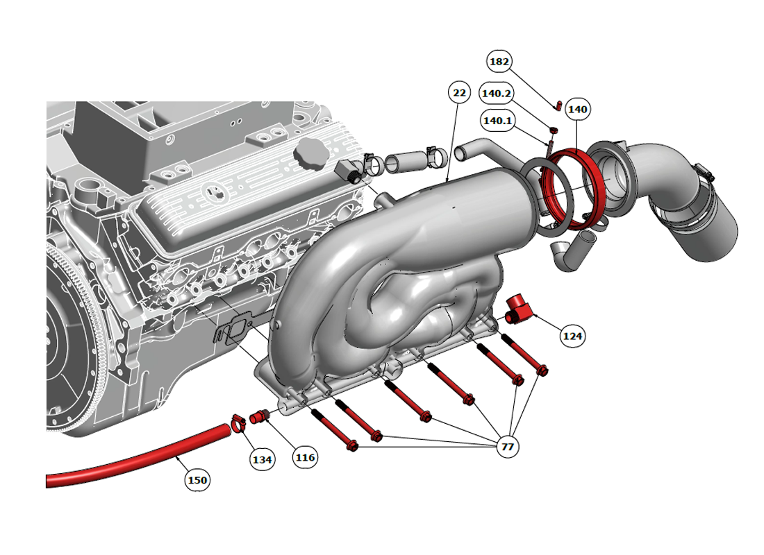 Exhaust Assembly - Port 2 - RevA