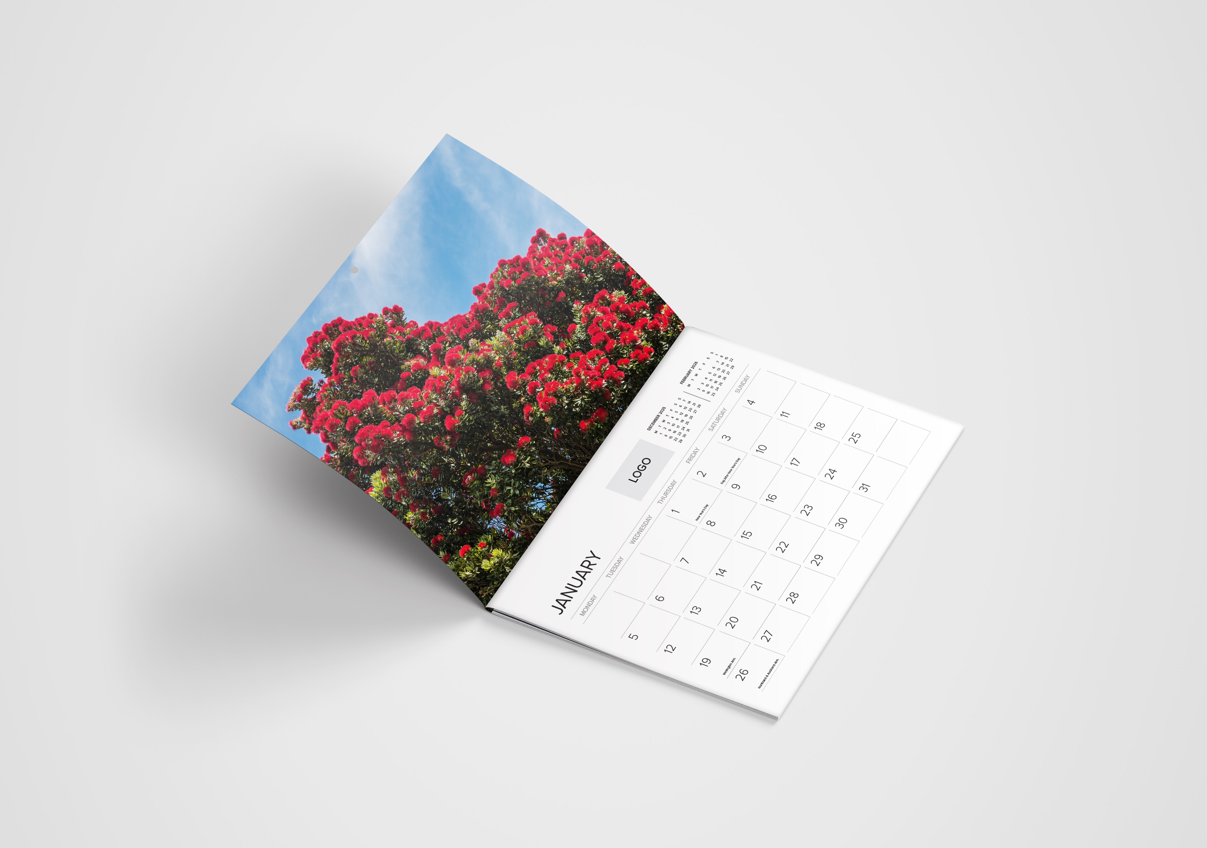 A4 stapled calendar