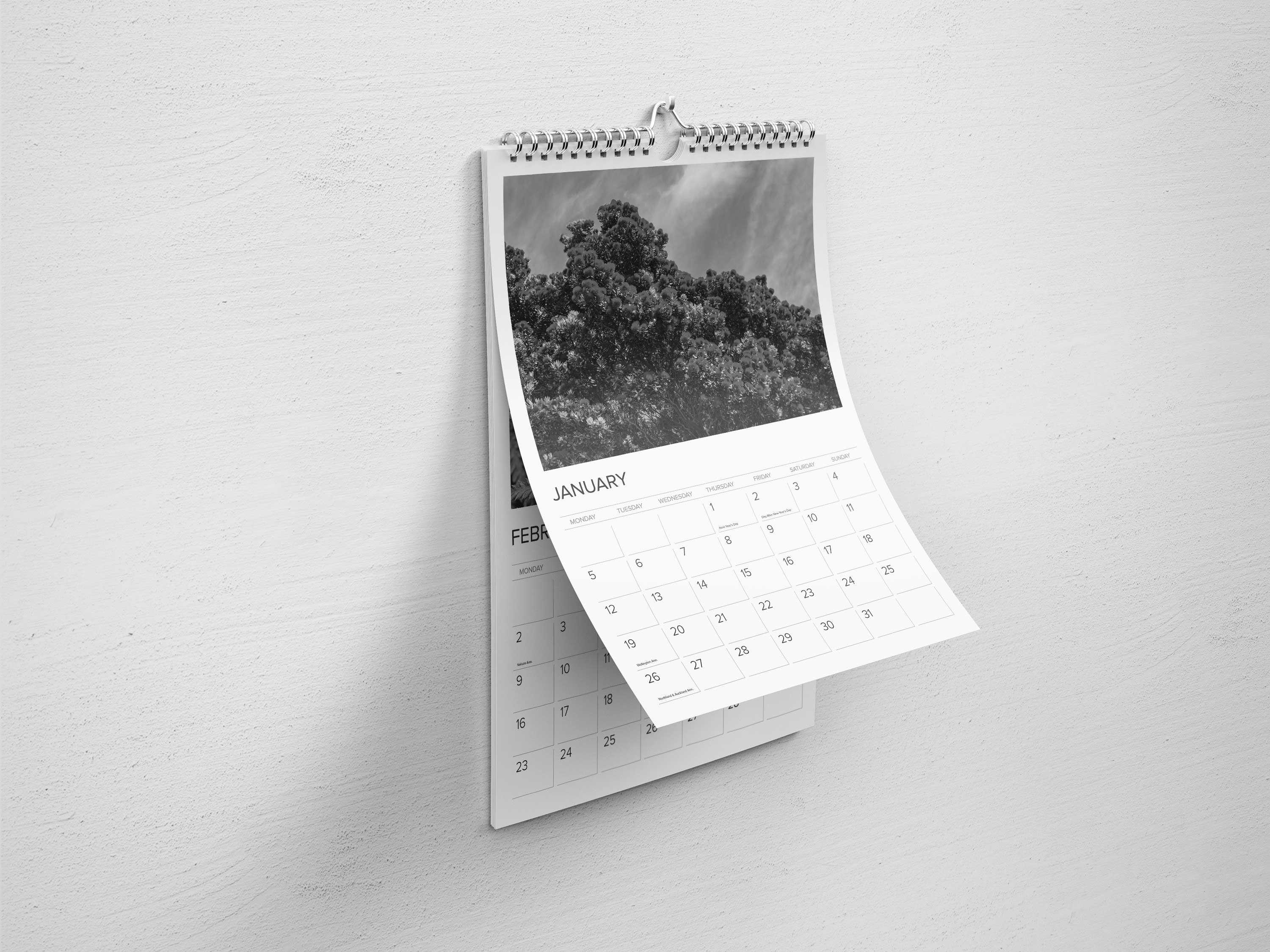 A3 wire bound calendar GRY