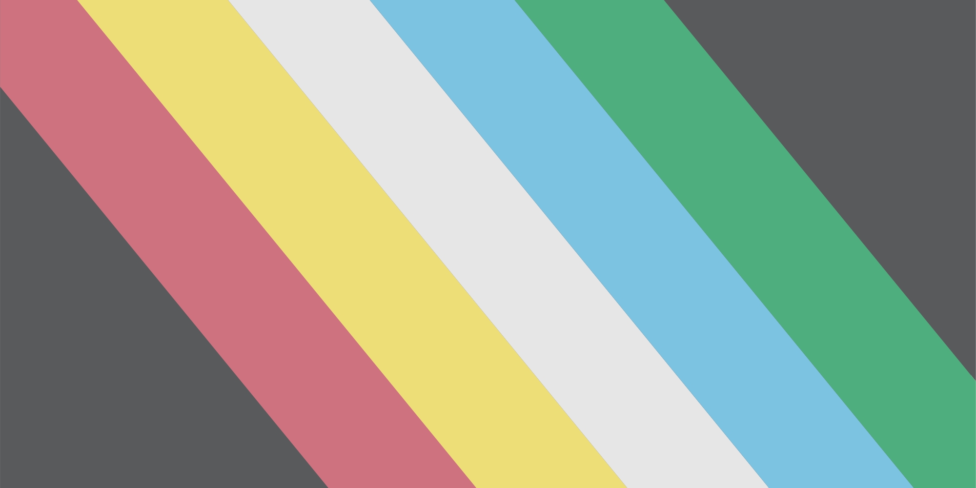 Disability Pride Month flag. The flag has the colours charcoal, red, yellow, white, blue and green.