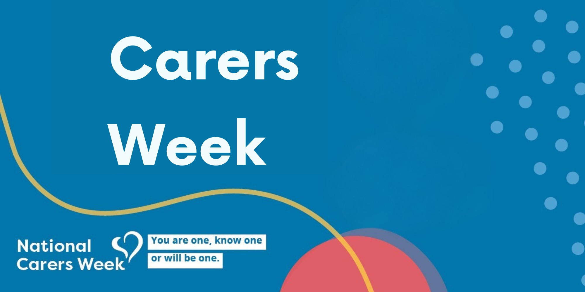 Carers Week with Carers WA banner. The banner consists of a blue background with the text 