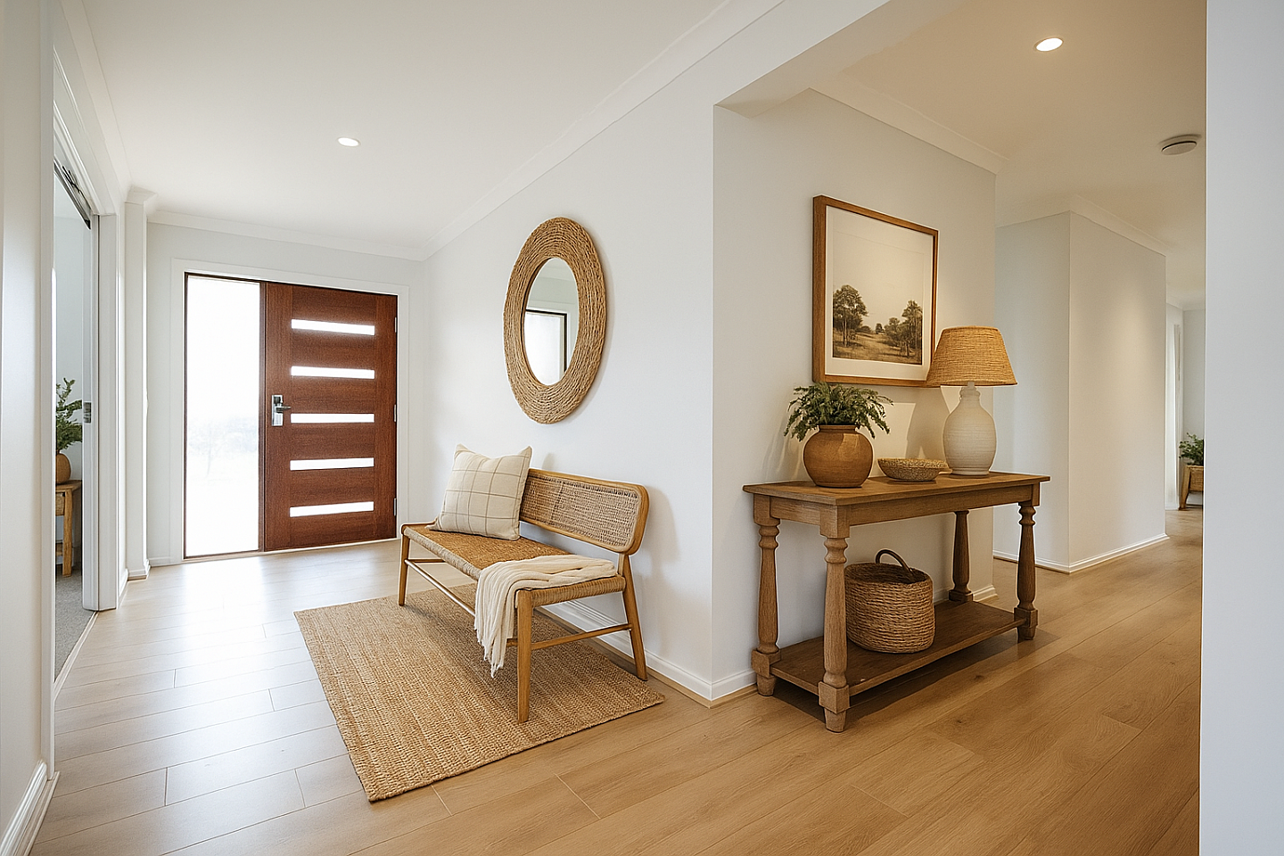 Modern Farmhouse Entryway with Natural Light
