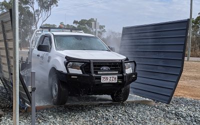 The new washdown facility in action.