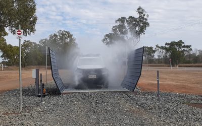 The new washdown facility in action.