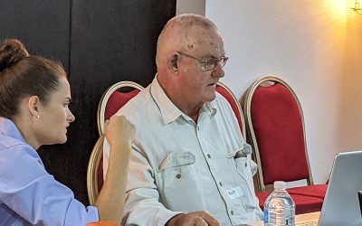 NQ Dry Tropics, Landholders Driving Change grazing support officer Sheridan Callcott assists Bob Harris, of Glencoe Station.