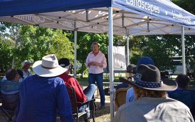Talking microbes... Christine Jones at Woodlands Station.