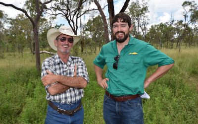 Mt Pleasant Station landholder Jamie Gordon and NQ Dry Tropics grazing field officer Joe O'Reagain.