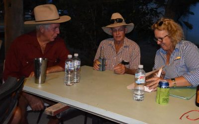 Graziers Jim Hillier, Glenmore, Paul Rowe, Riverview and NQ Dry Tropics Senior Grazing Project Officer Adrienne Hall at the Landholders Driving Change (LDC) Vegetation Management and Reef Regulations workshop, Bowen River Hotel.