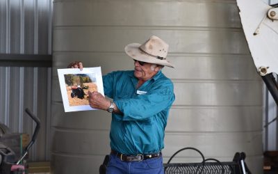 Bowen Collinsville Landcare Group vice chair Mark Perkinson provides an overview of the equipment the group owns to help manage woody weeds.