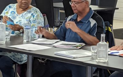 Linda and Warren Minnecon, of Urannah Station, at the chemical training course.